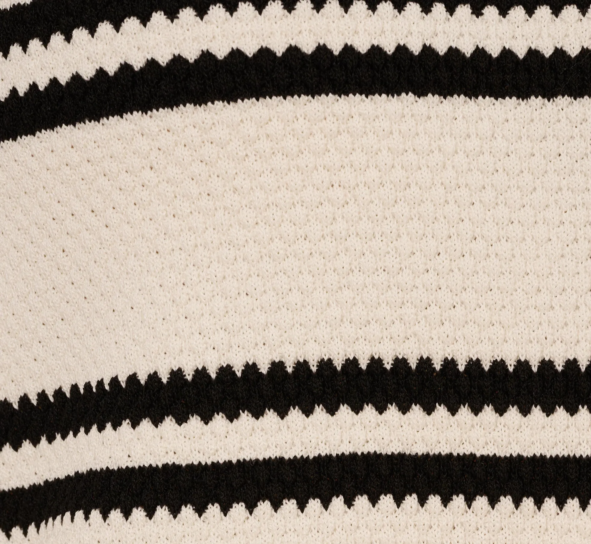 Short Sleeve Textured Striped Cardigan In Ivory Black