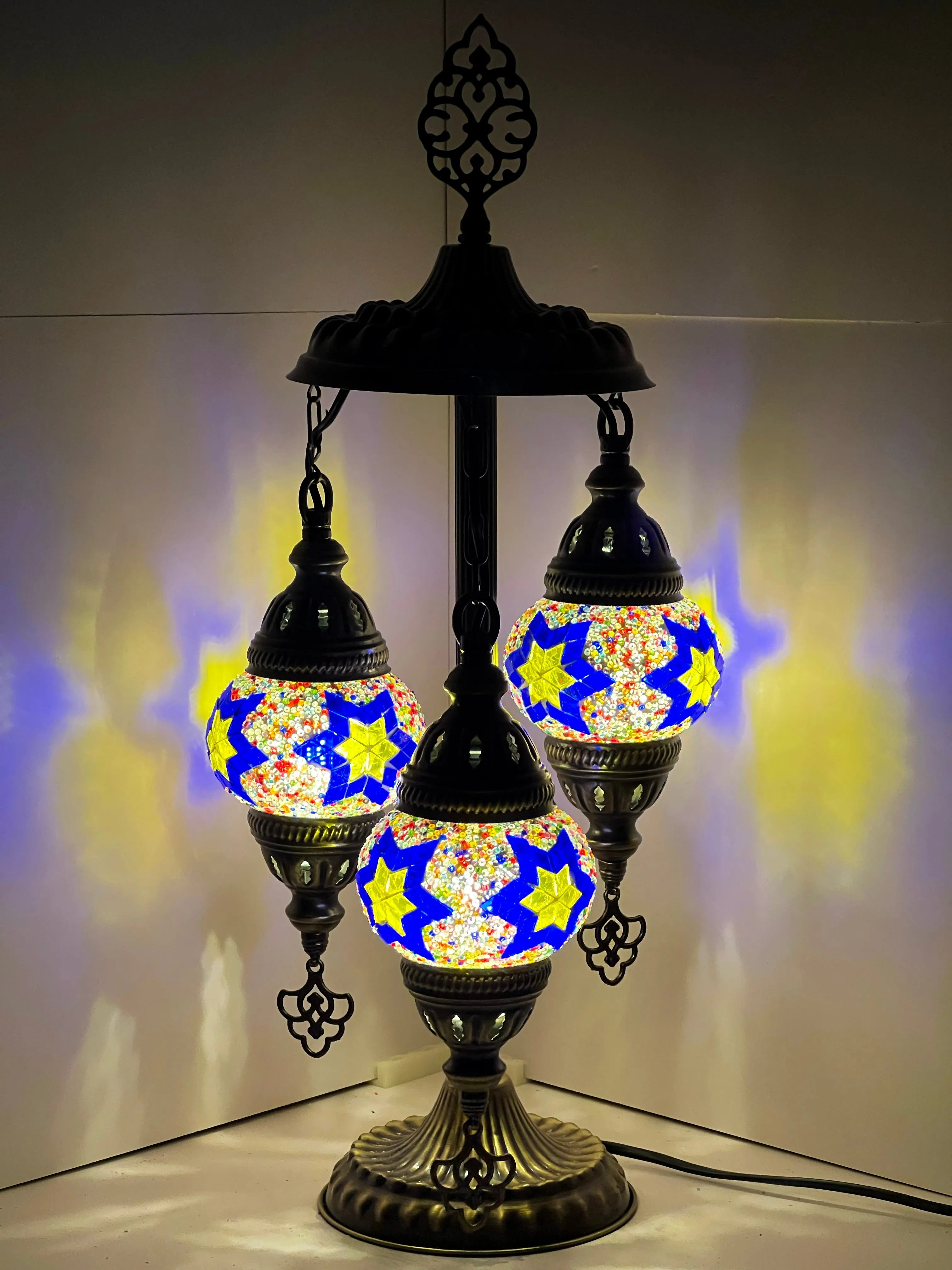 Sidera Boho Handcrafted 3 Tiered Mosaic Table Lamp