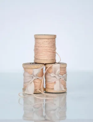 Soft Pink Silk/Wool Twine, Hand Spun and Naturally Dyed.
