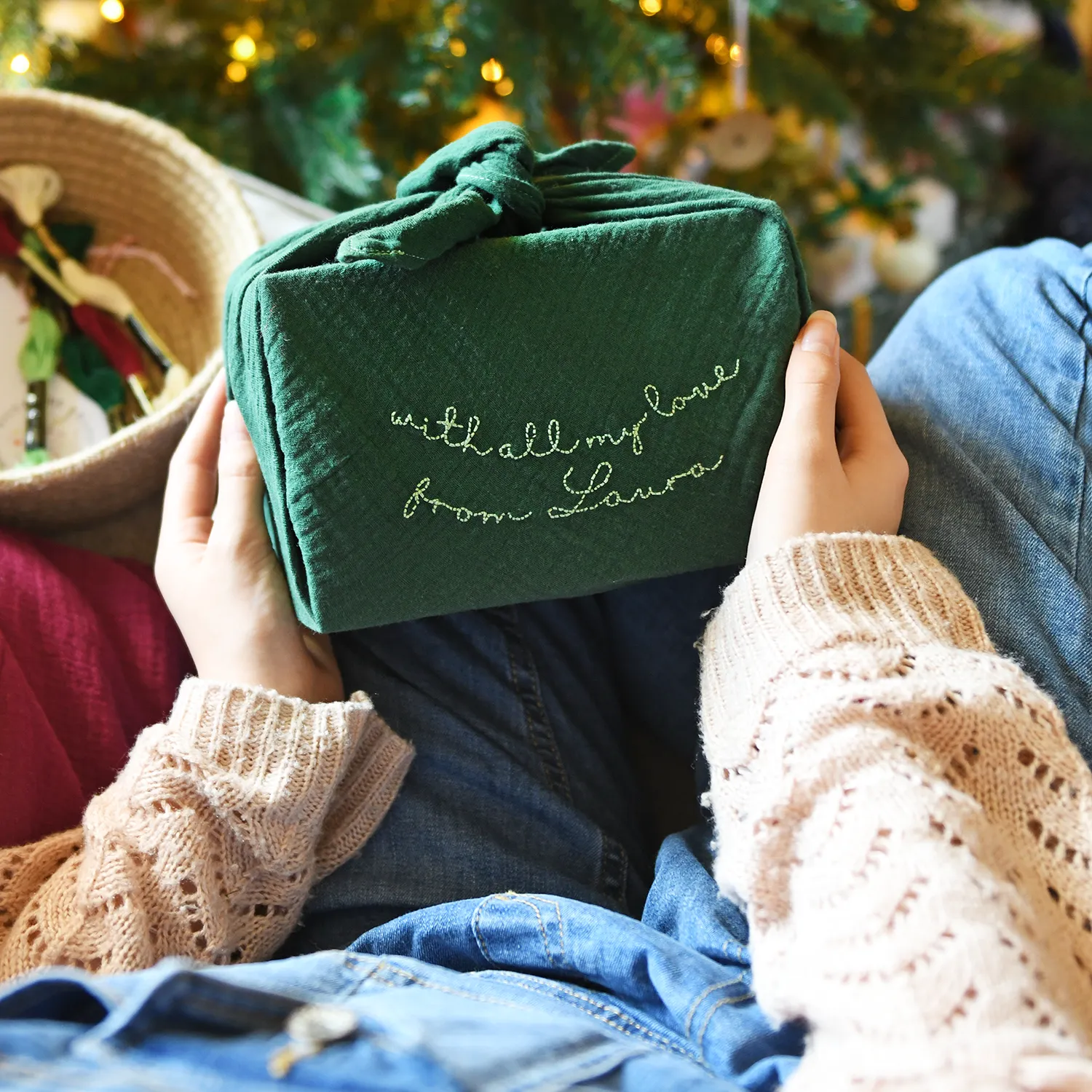 Stitch And Pass Me On Reusable Fabric Gift Wrap