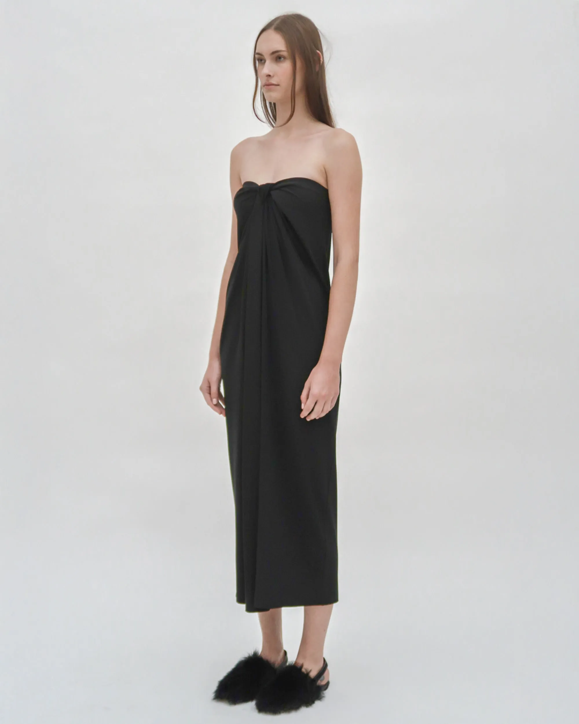 STRAPLESS TWIST FRONT DRESS