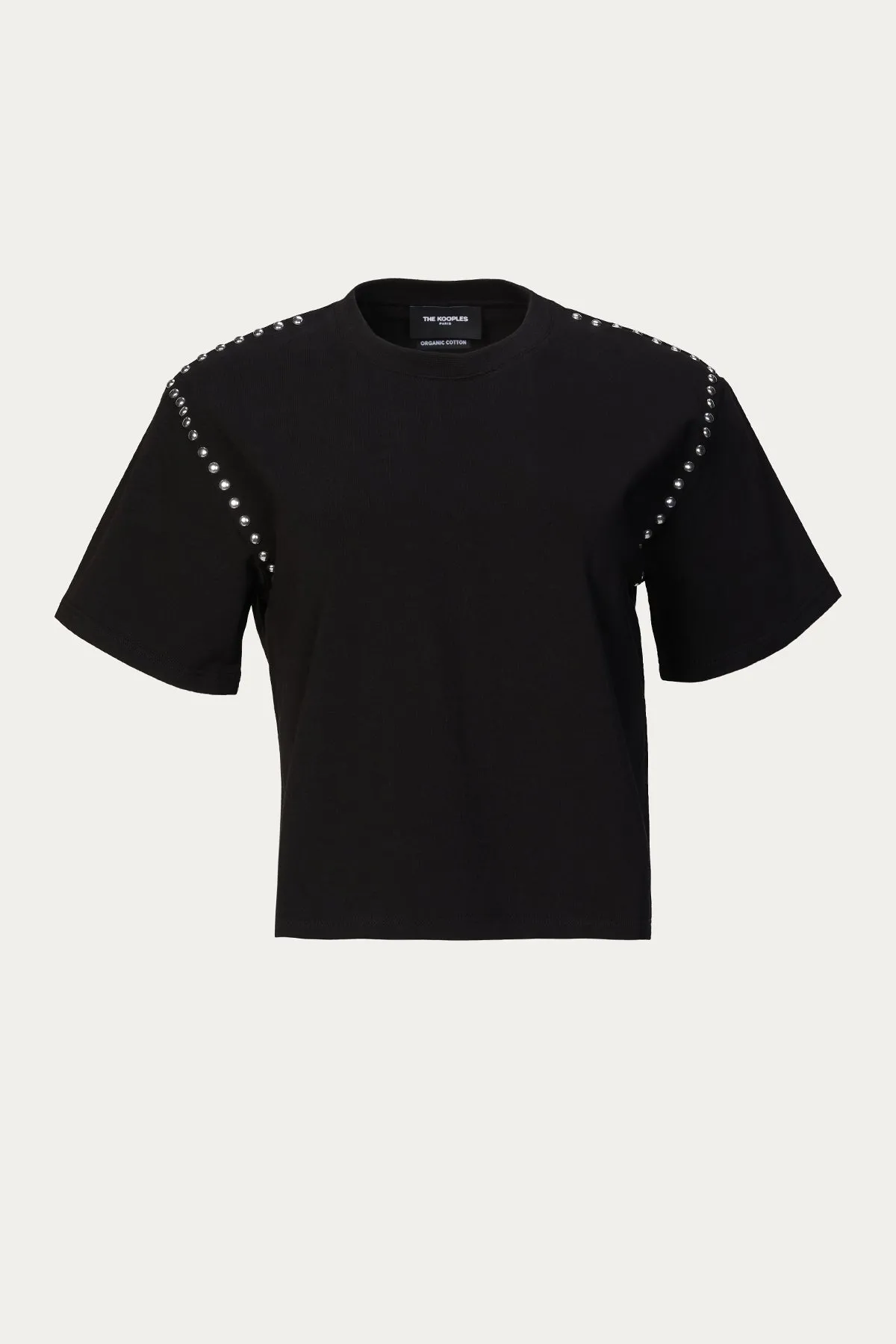 STUDDED COTTON-JERSEY T-SHIRT