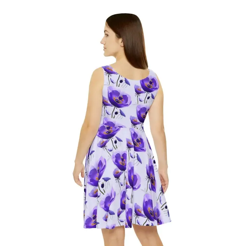 Stunning Purple Poppy Skater Dress Makes Waves