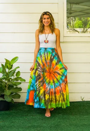 Summer Rhythm Hand Dyed Tiered Maxi Skirt