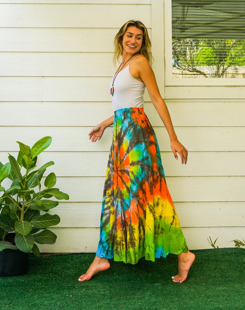 Summer Rhythm Hand Dyed Tiered Maxi Skirt