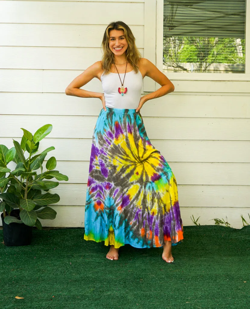 Summer Solstice Hand Dyed Tiered Maxi Skirt
