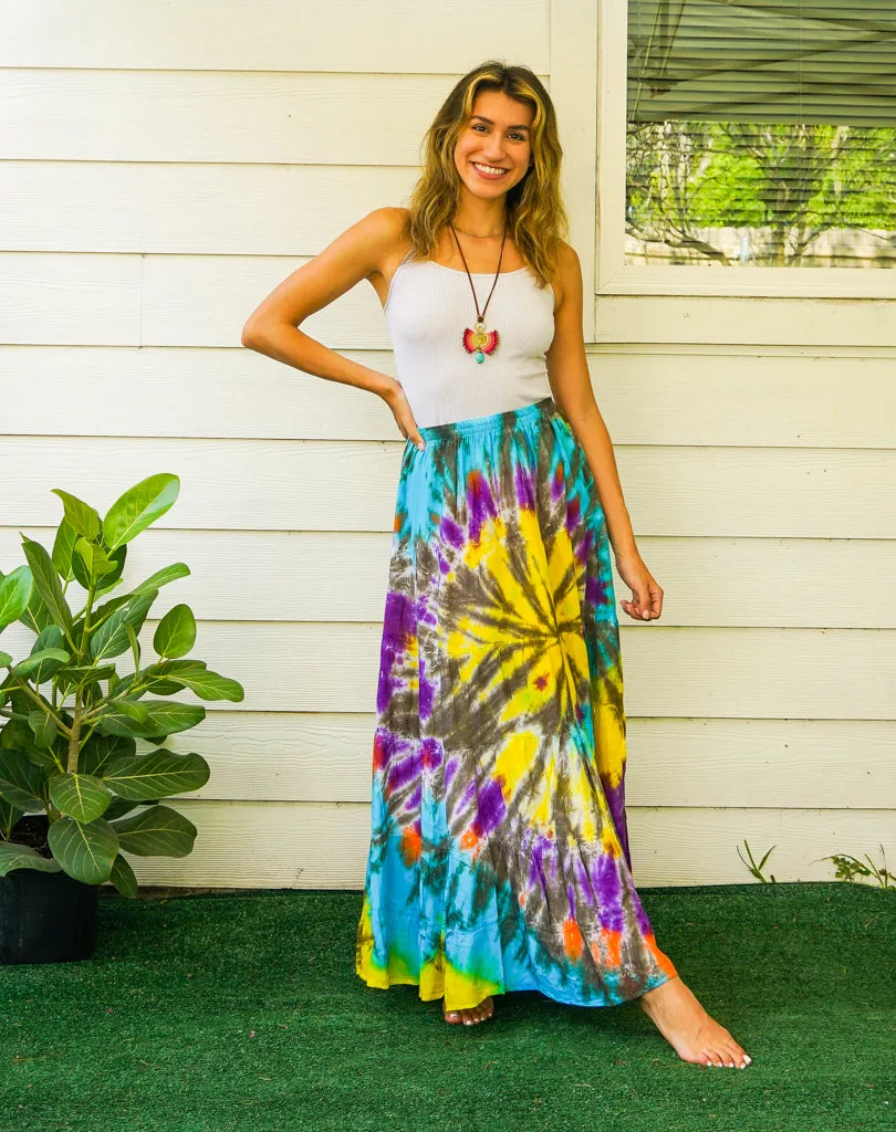 Summer Solstice Hand Dyed Tiered Maxi Skirt