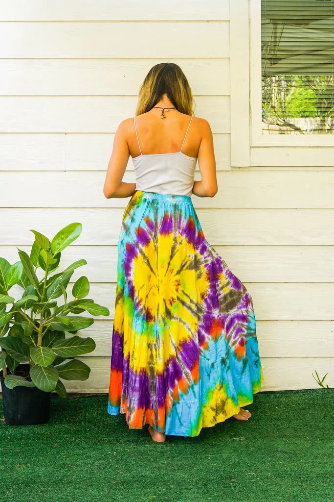 Summer Solstice Hand Dyed Tiered Maxi Skirt