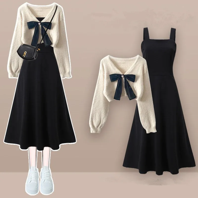 Sweater   Suspender Dress Two-piece Set UB99160