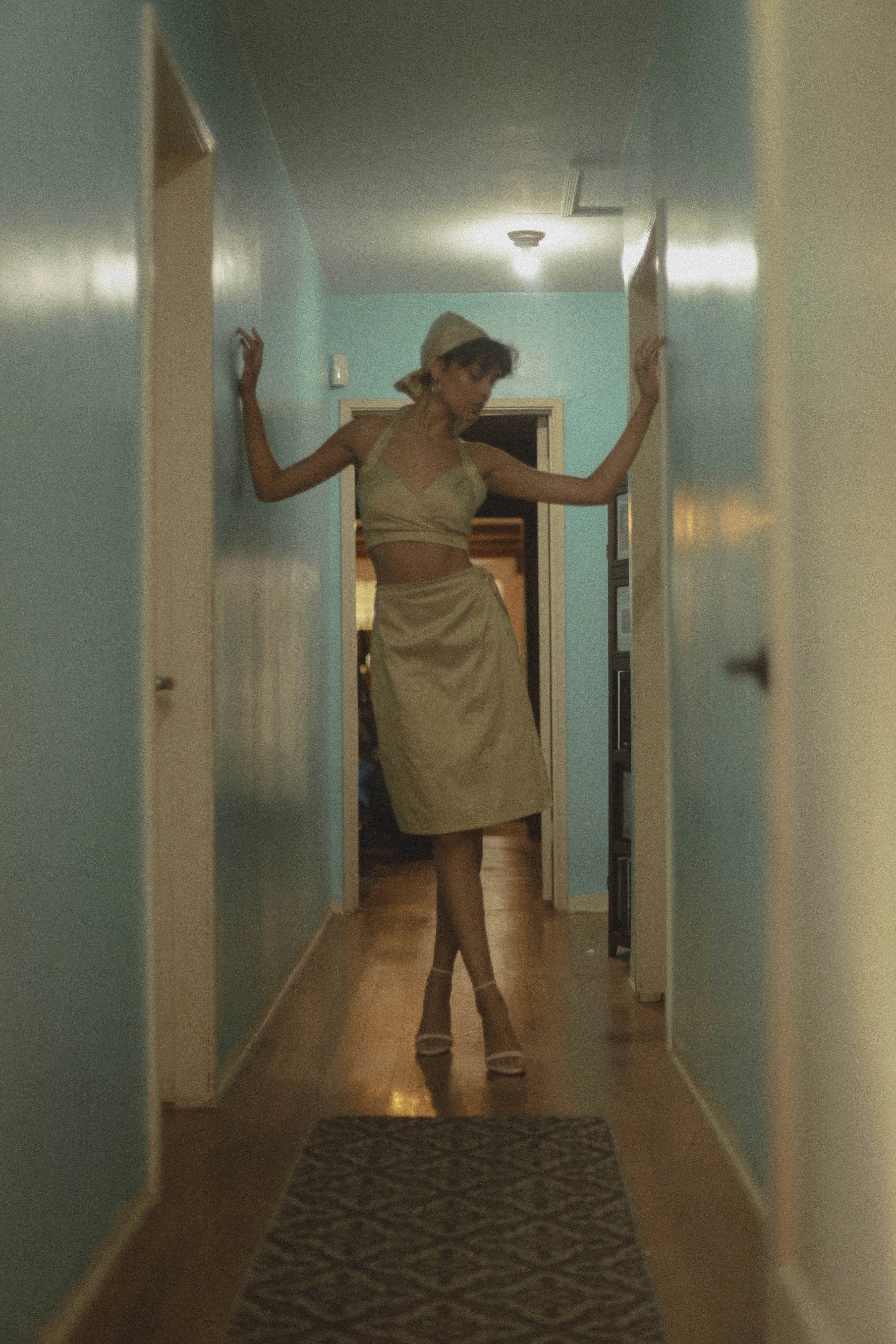 Tan Nude Silk Wrap Skirt