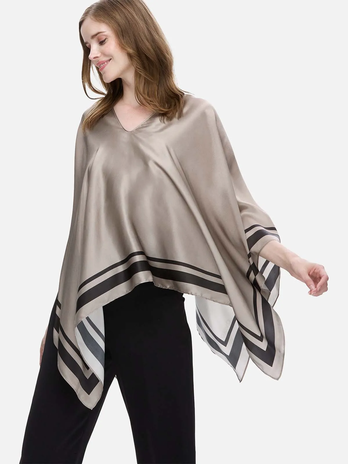 Taupe Silk Duo Wrap