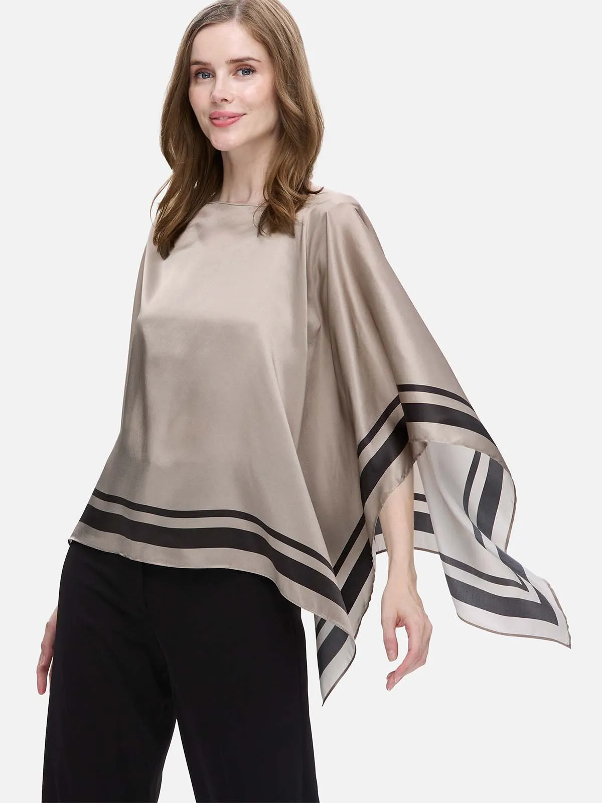 Taupe Silk Duo Wrap