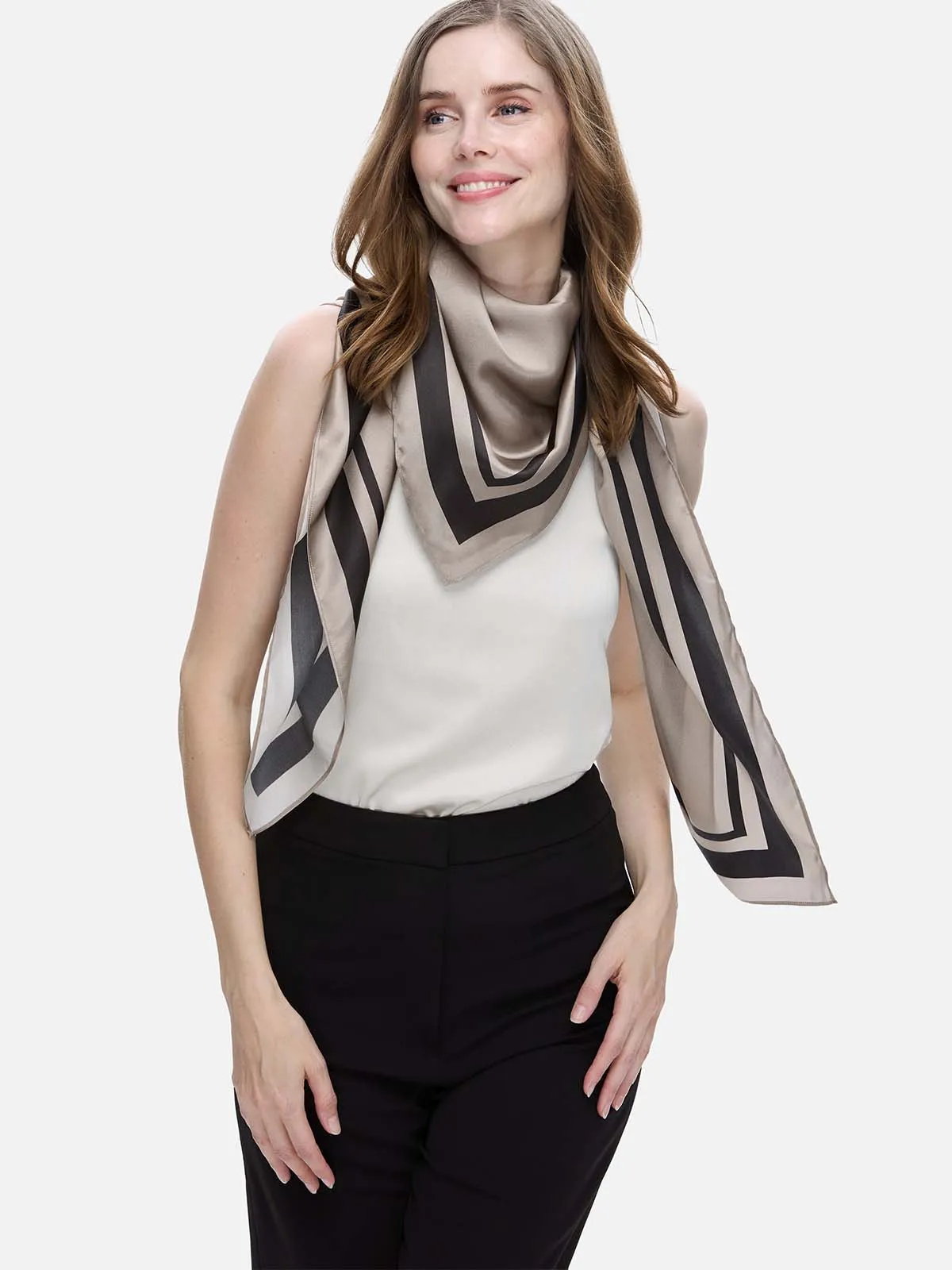 Taupe Silk Duo Wrap