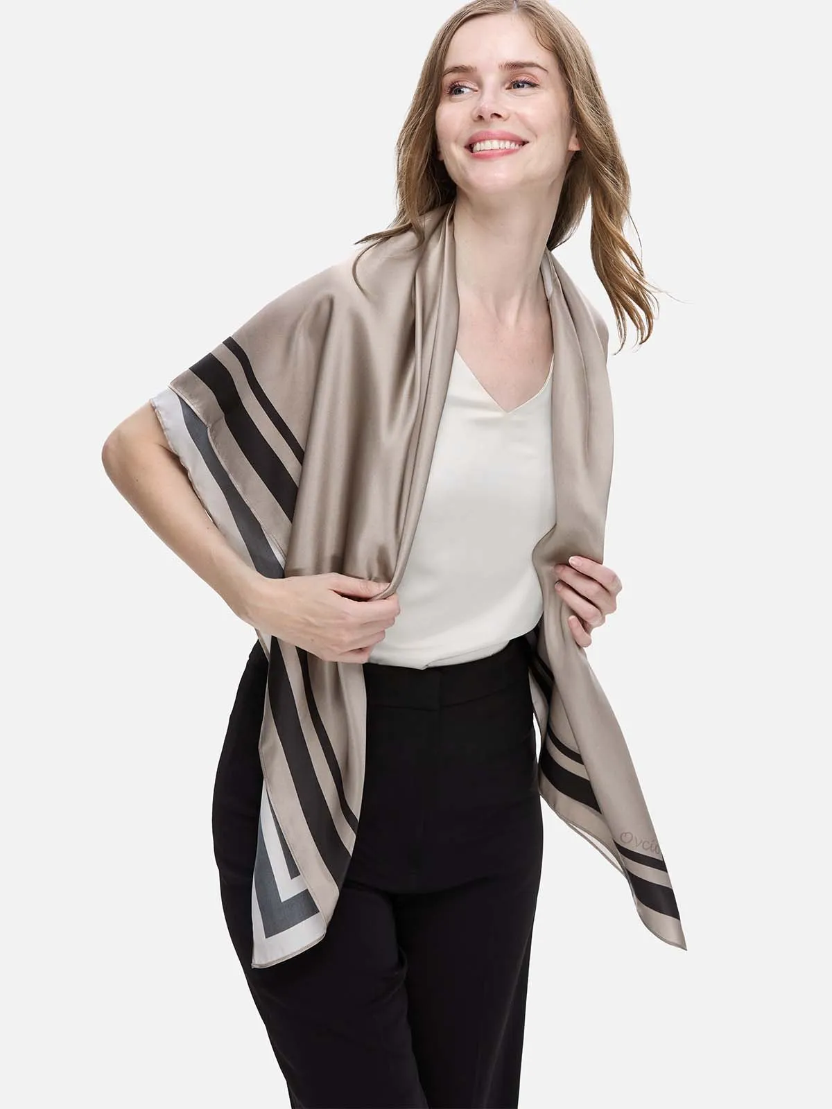 Taupe Silk Duo Wrap