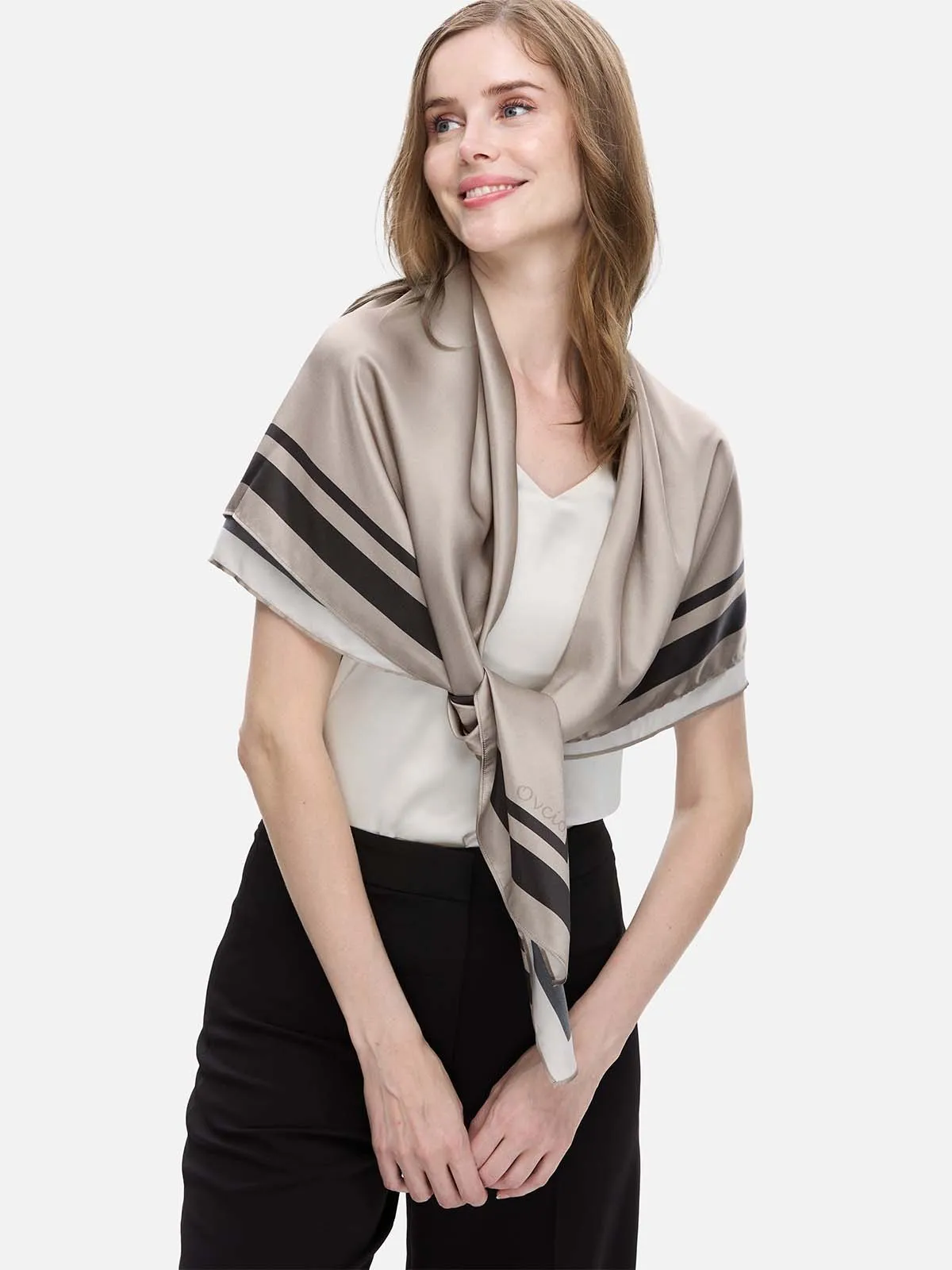 Taupe Silk Duo Wrap