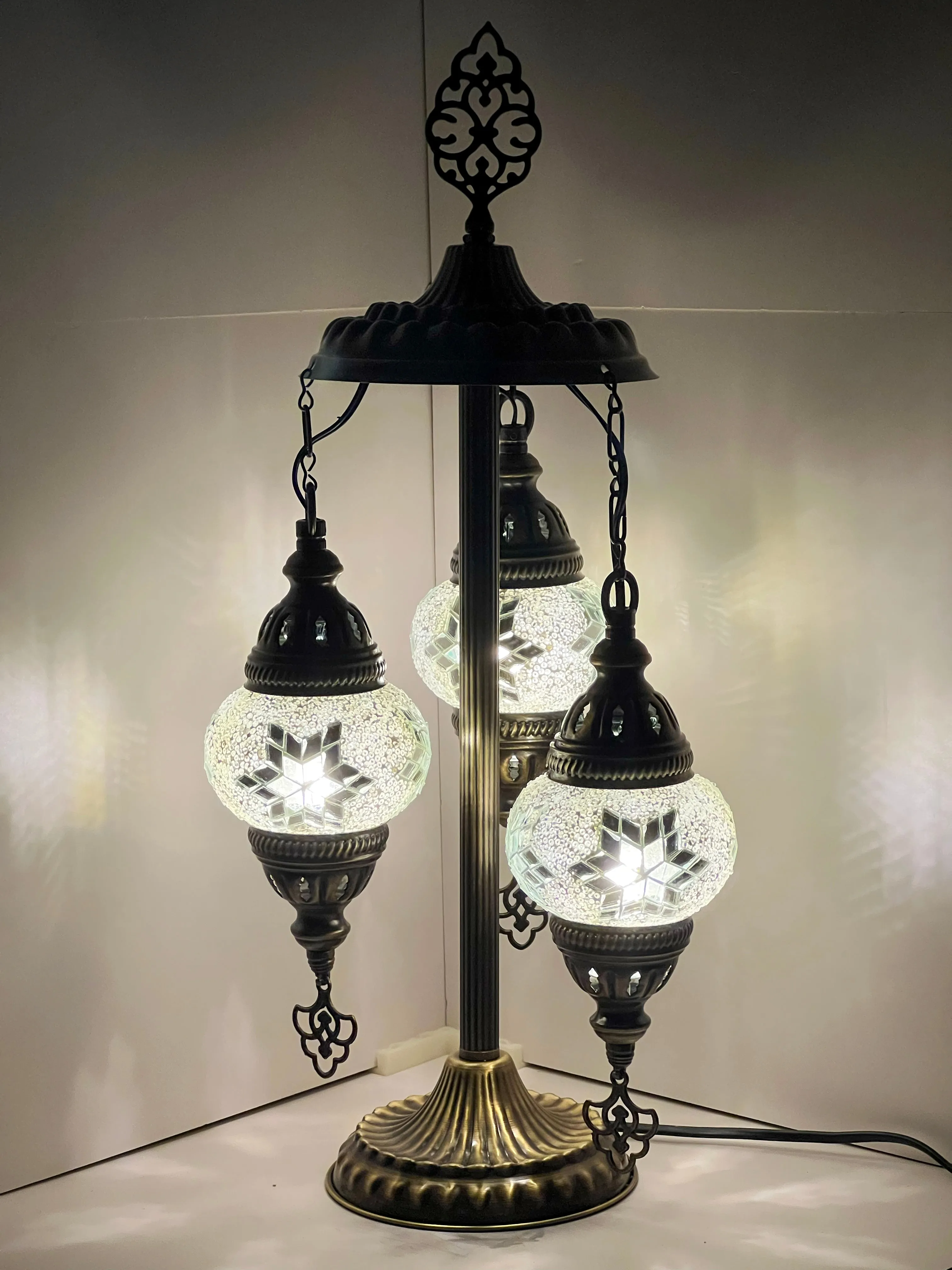 Thallo Boho Handcrafted 3 Tiered Mosaic Table Lamp