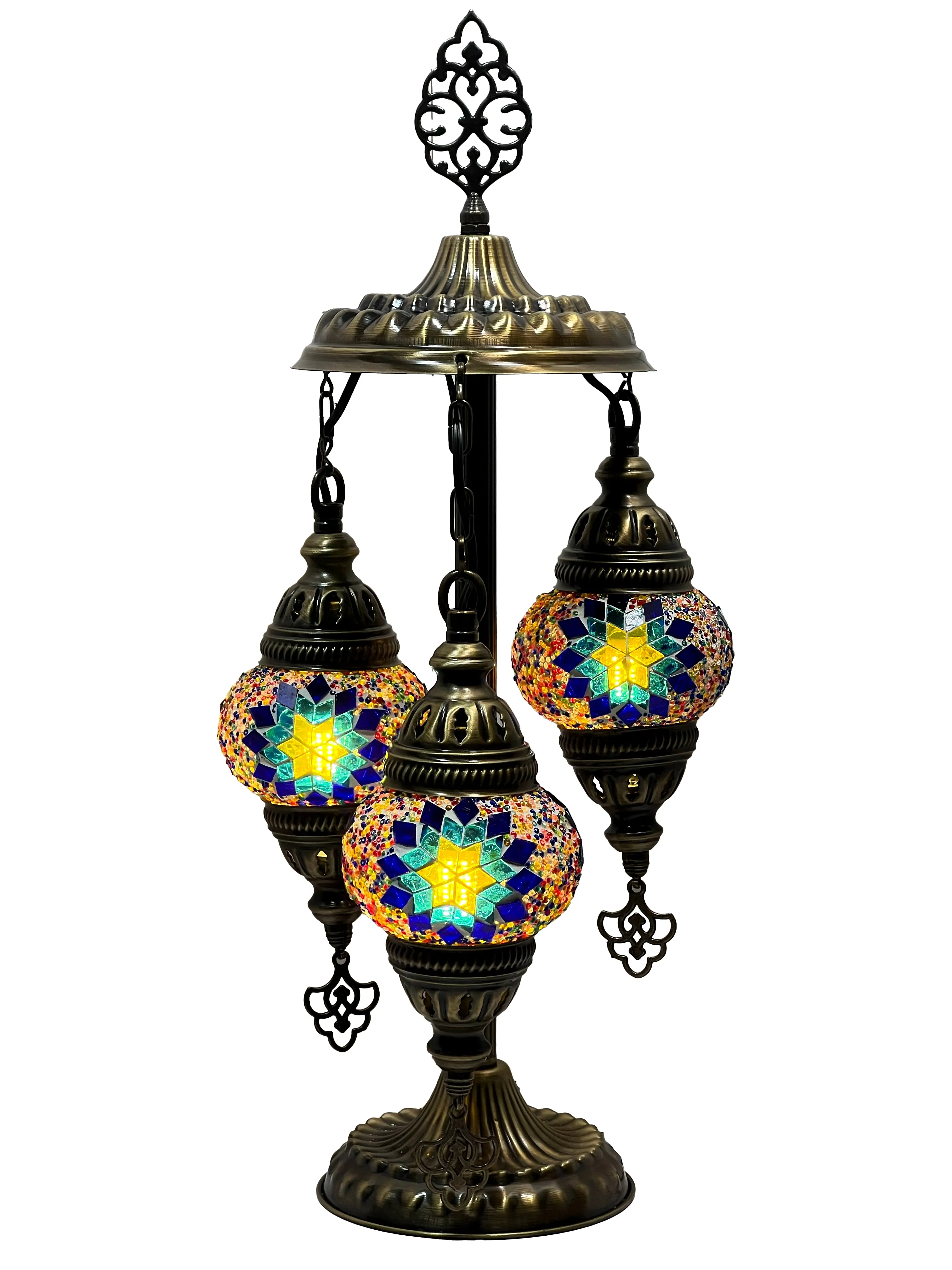 Thenereids Boho Handcrafted 3 Tiered Mosaic Table Lamp