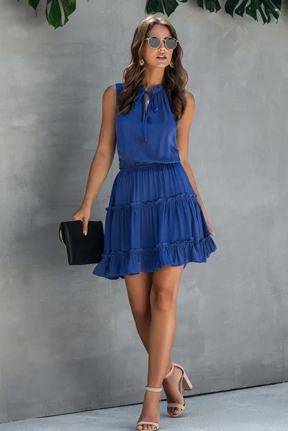 Tiered Charm Tie-Front Dress