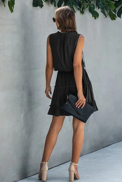 Tiered Charm Tie-Front Dress