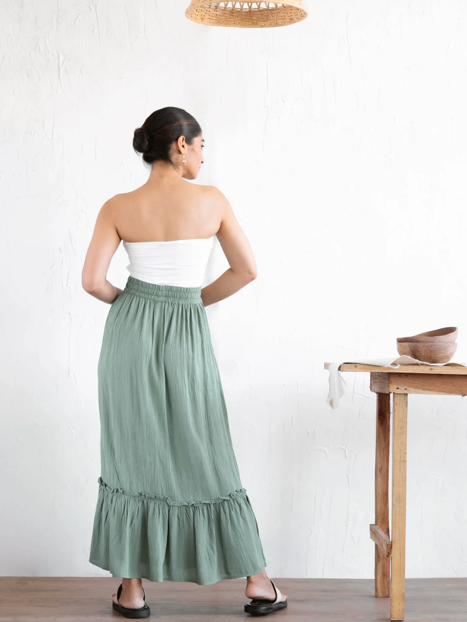 Tiered Midi Skirt