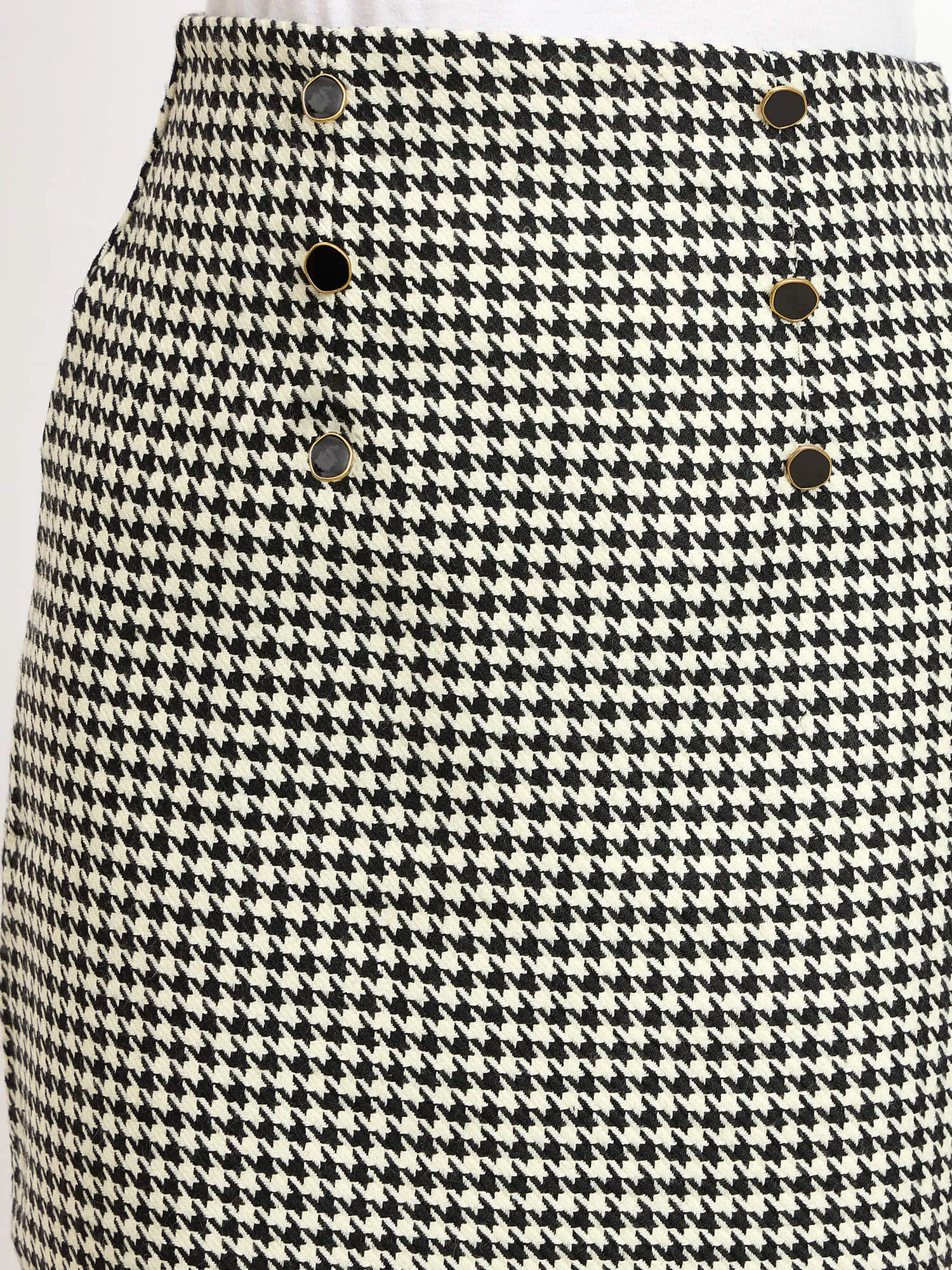Tinsley Embellished Tweed Skirt -Black & White