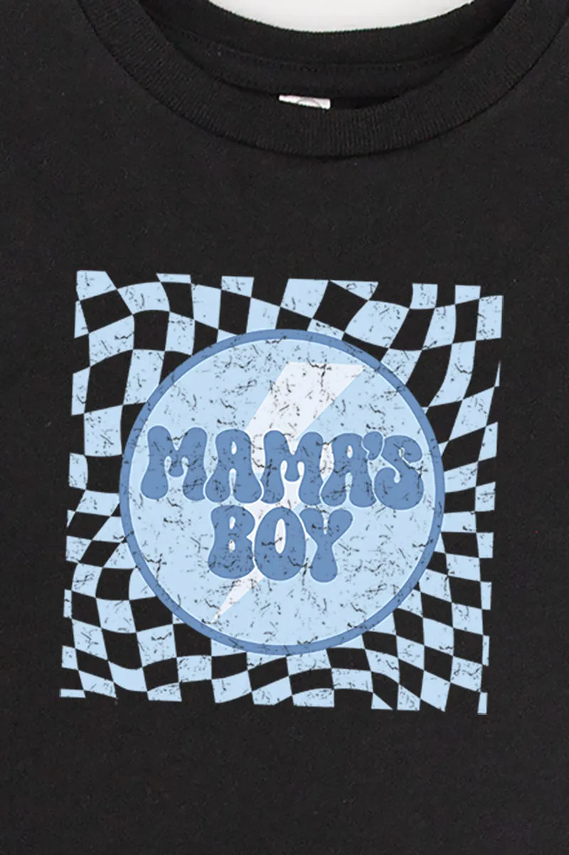 Toddler Vintage Checkered Mama's Boy Fine Jersey Tee