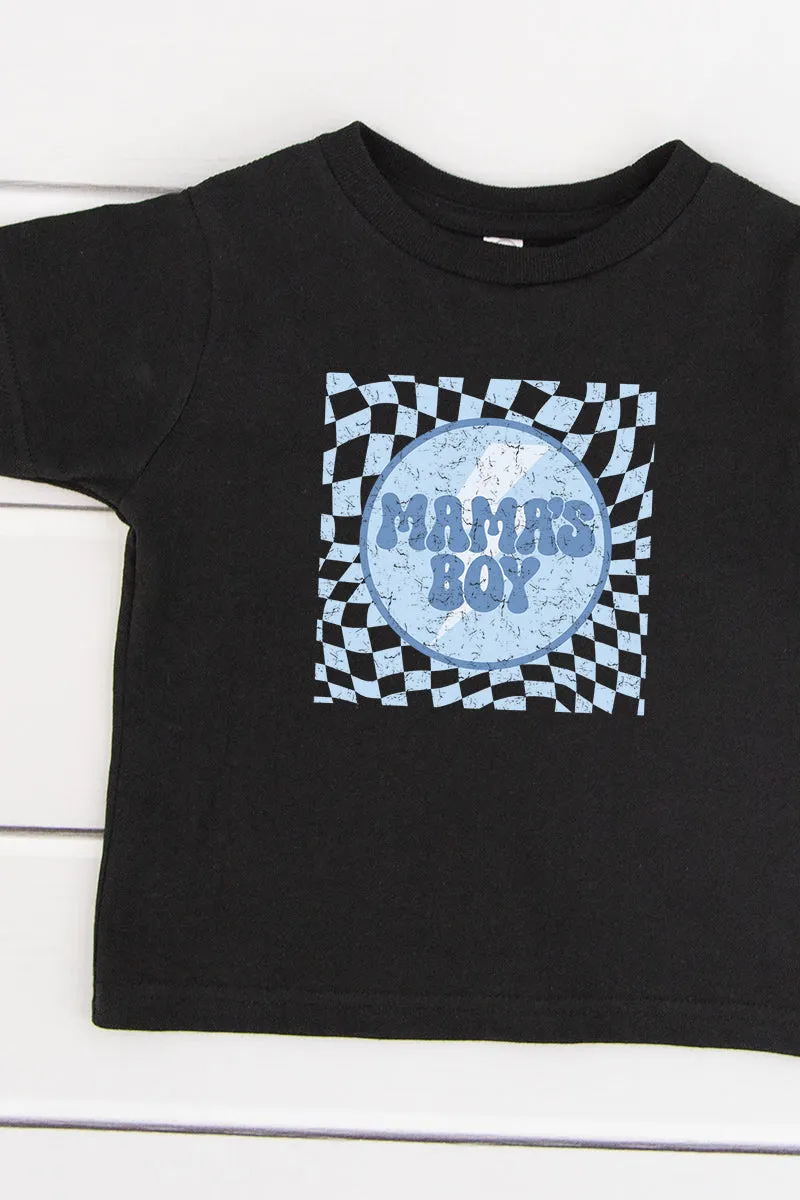 Toddler Vintage Checkered Mama's Boy Fine Jersey Tee