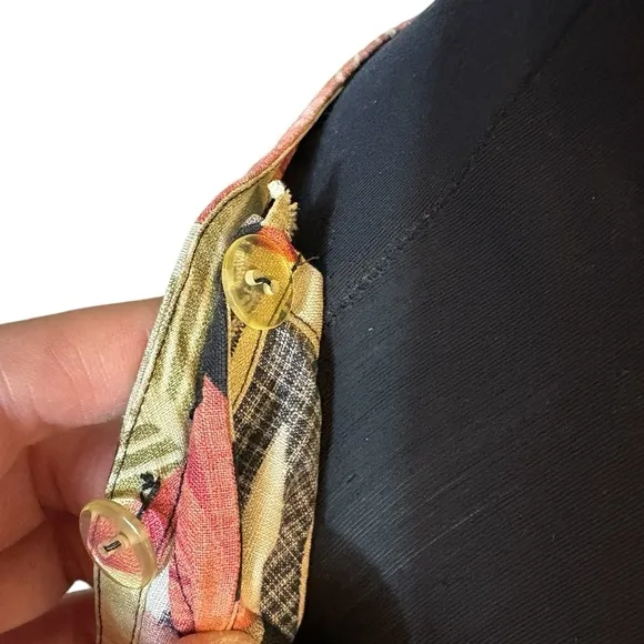 Tommy Bahama Black Floral Silk Wrap Skirt