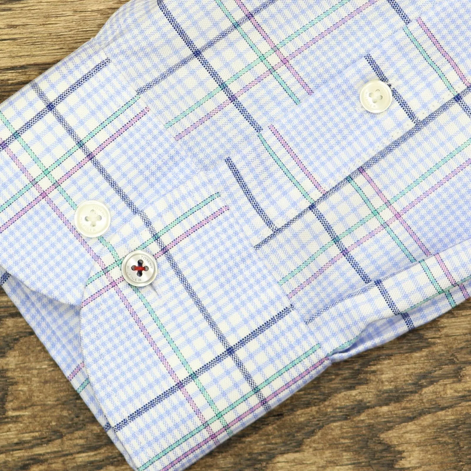 Tommy Hilfiger Men's Performance Stretch Plaid Dress Shirt Ivy Multi XL 17 32-33