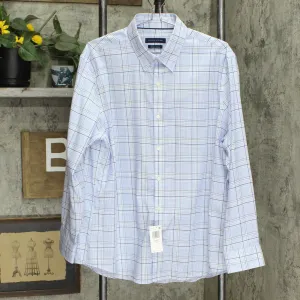 Tommy Hilfiger Men's Performance Stretch Plaid Dress Shirt Ivy Multi XL 17 32-33