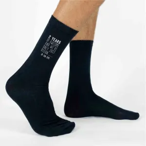Two Year Wedding Anniversary Socks - 2 Years of Awesome
