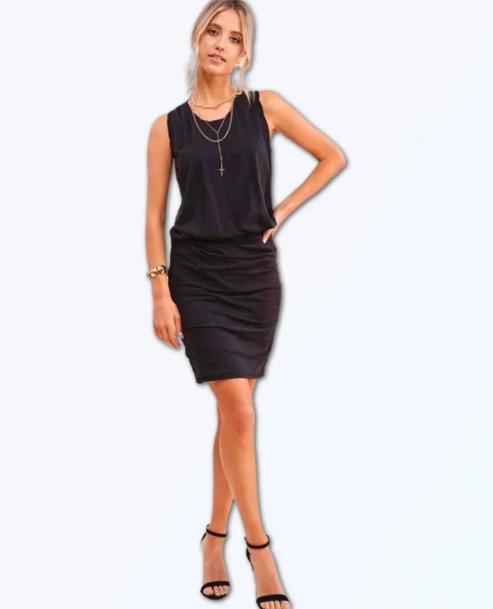 U Neck Dress Black