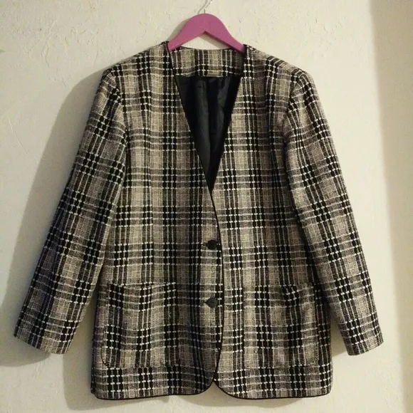 Units vintage  blazer silk  plaid limited edition