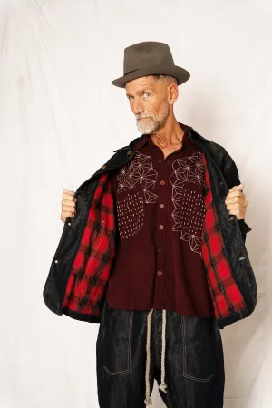 Universal Chore Jacket Linen Denim Red Plaid Air Drye