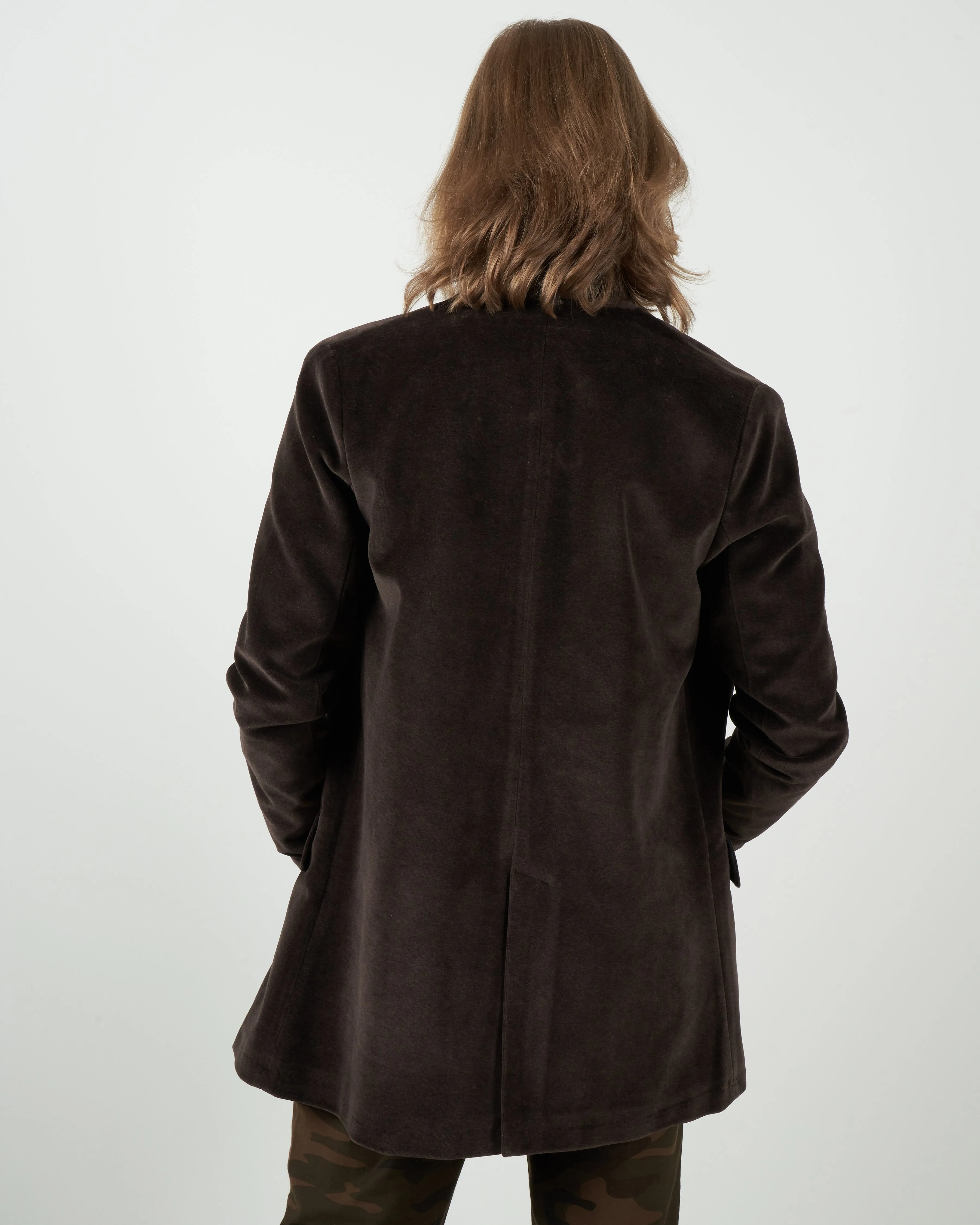 velvet boyfriend jacket - brown