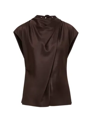 Veronica Beard Leilany Top in Dark Chocolate