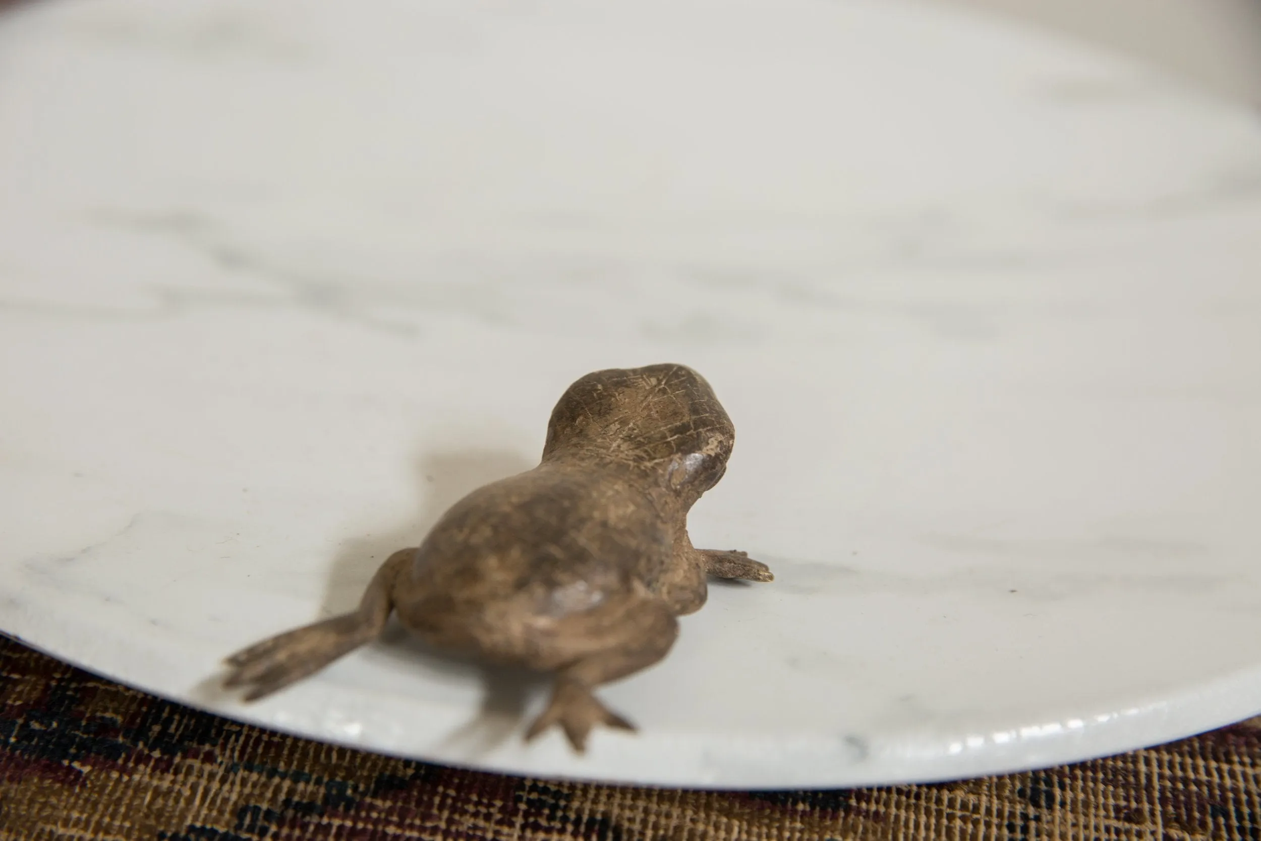 Vintage African Bronze Checkered Back Frog