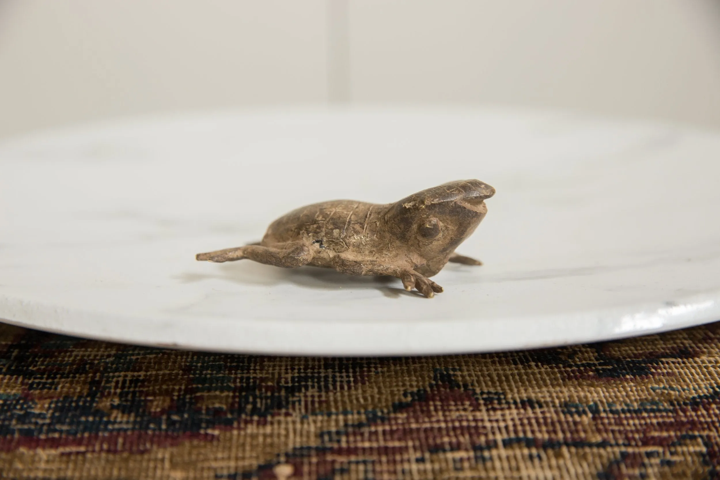 Vintage African Bronze Checkered Back Frog