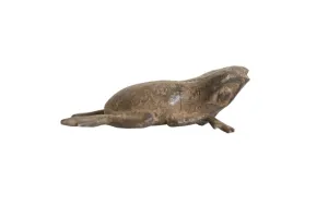 Vintage African Bronze Checkered Back Three Legged Frog
