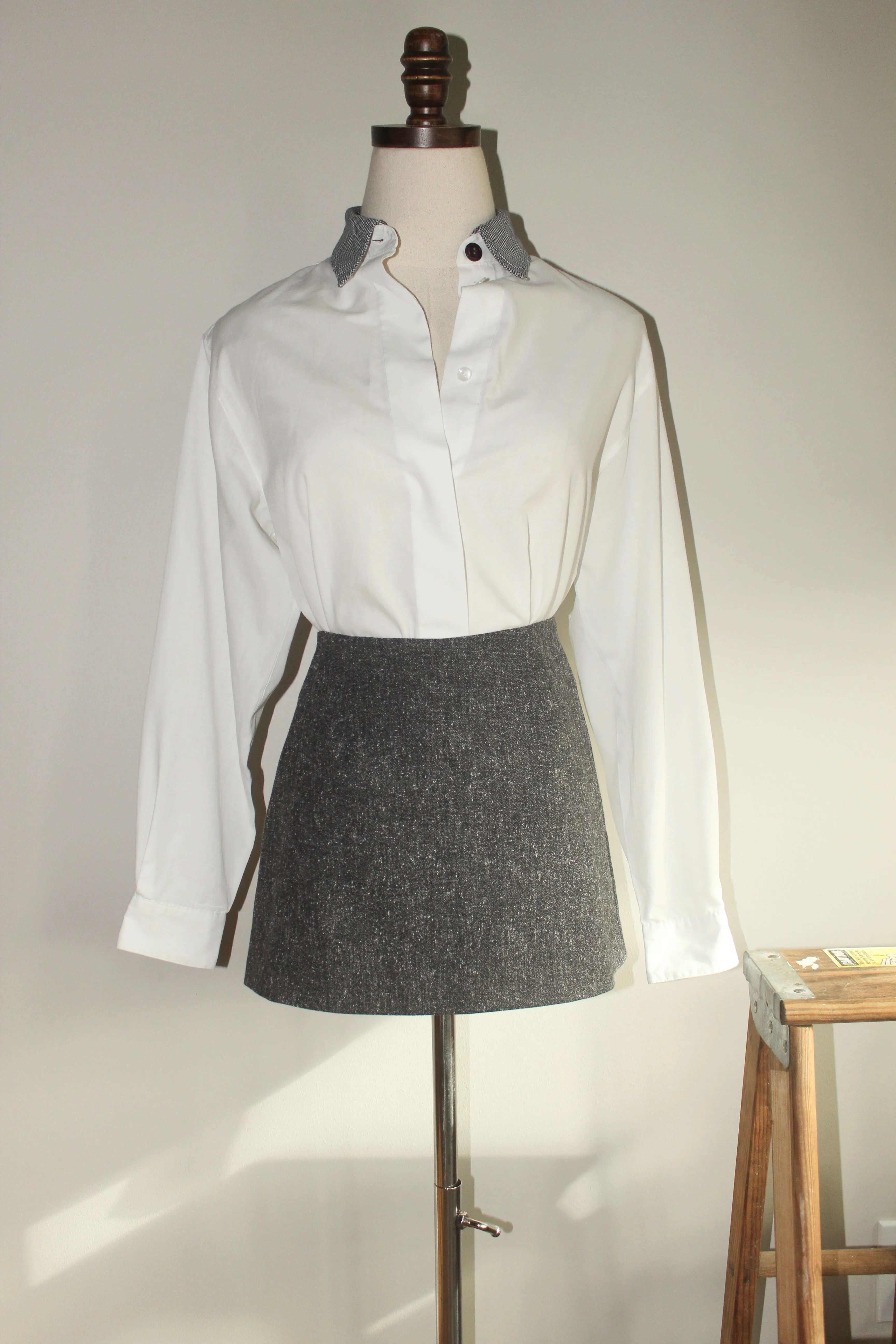Vintage Gingham Collar Classic Button Up (M)