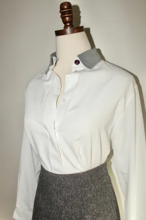 Vintage Gingham Collar Classic Button Up (M)