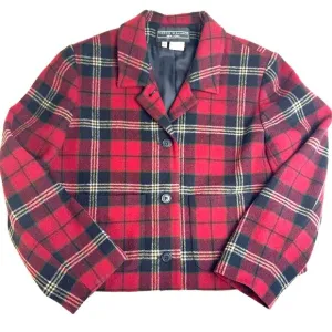 Vintage Harris Wallace plaid cropped jacket size M