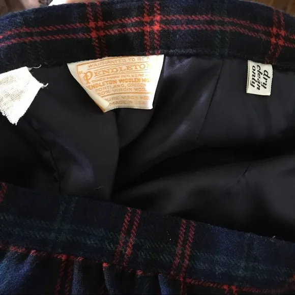 Vintage High Waist Plaid Pendleton Midi Skirt
