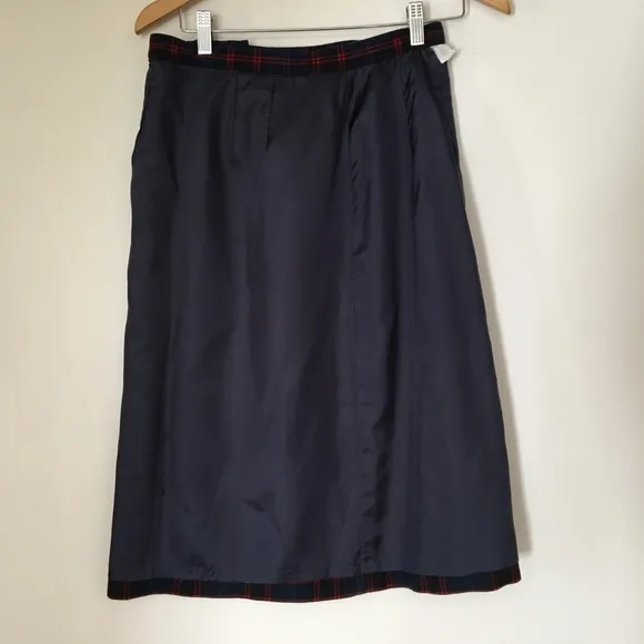 Vintage High Waist Plaid Pendleton Midi Skirt