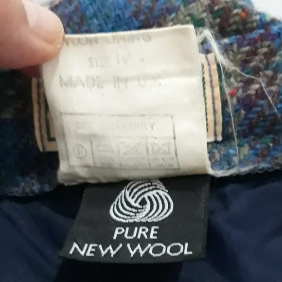 Vintage L.L.BEAN women's skirt plaid pure wool lined midi size 14.