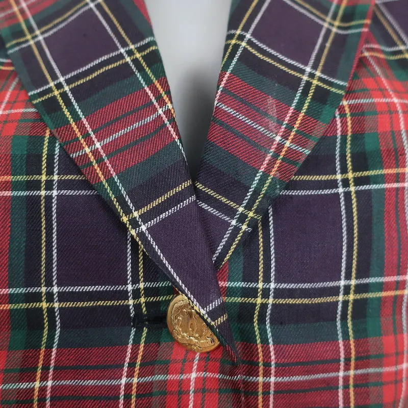 Vintage Moschino Cheap and Chic Tartan Plaid Vest Red/Navy Size 42