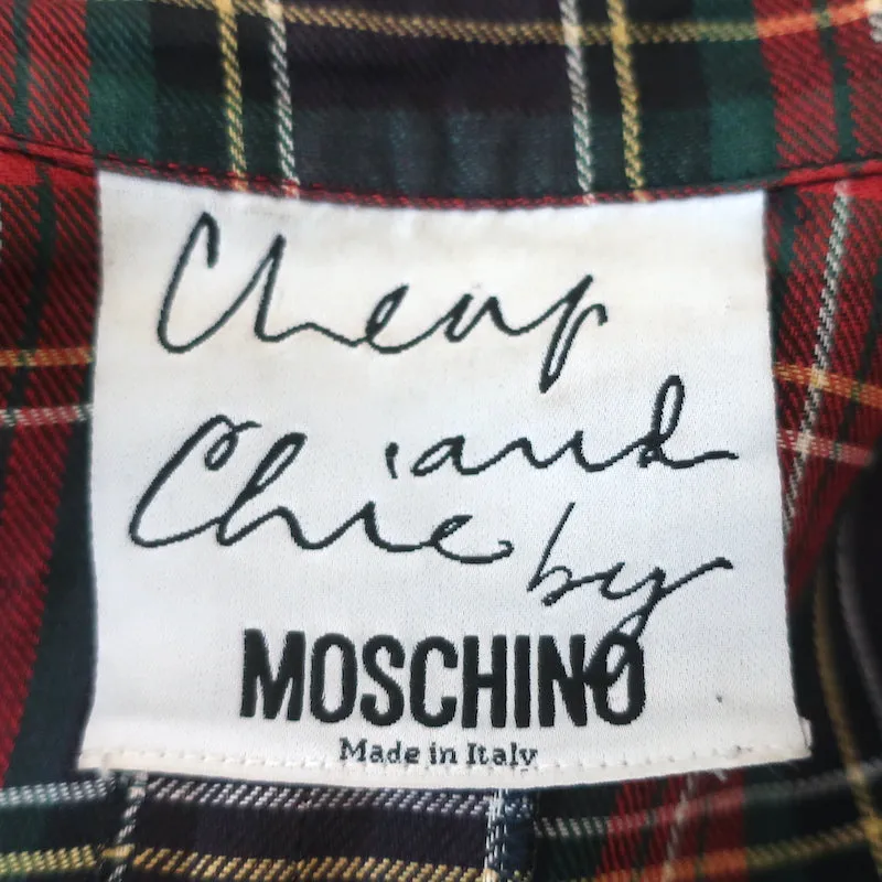 Vintage Moschino Cheap and Chic Tartan Plaid Vest Red/Navy Size 42