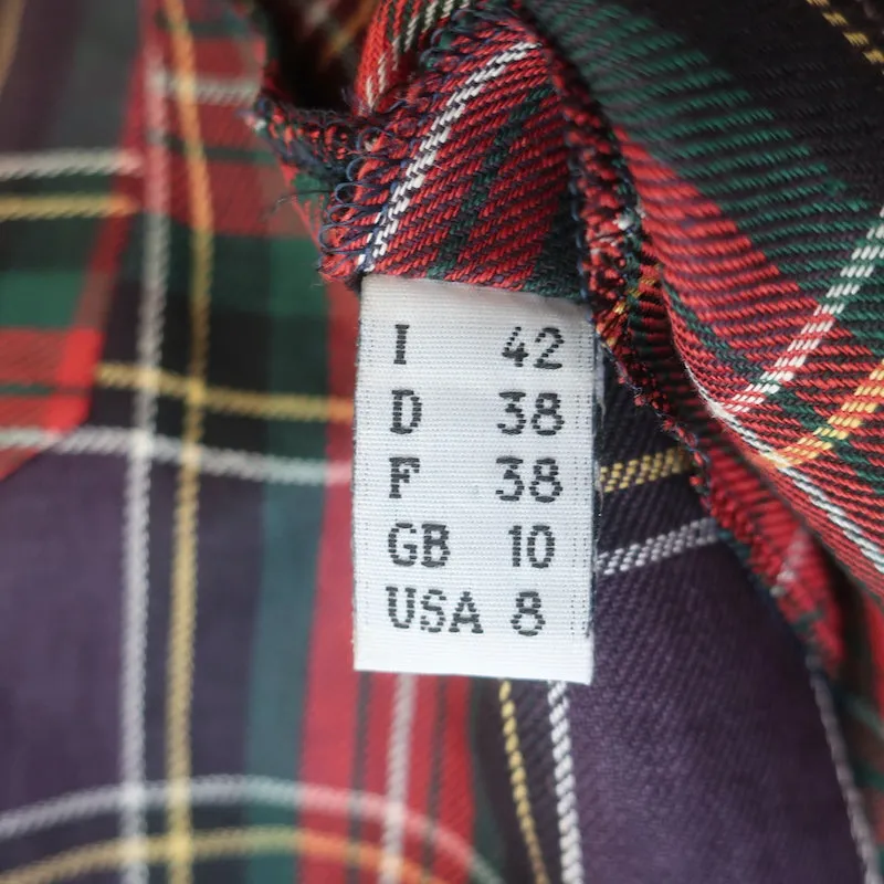 Vintage Moschino Cheap and Chic Tartan Plaid Vest Red/Navy Size 42