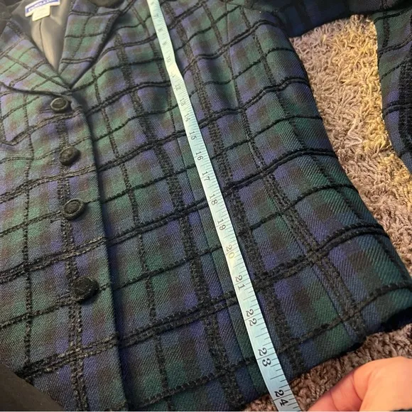 Vintage NEW PENDLETON Womens 14 Wool Blazer  Green Blue Black Plaid Tartan DA