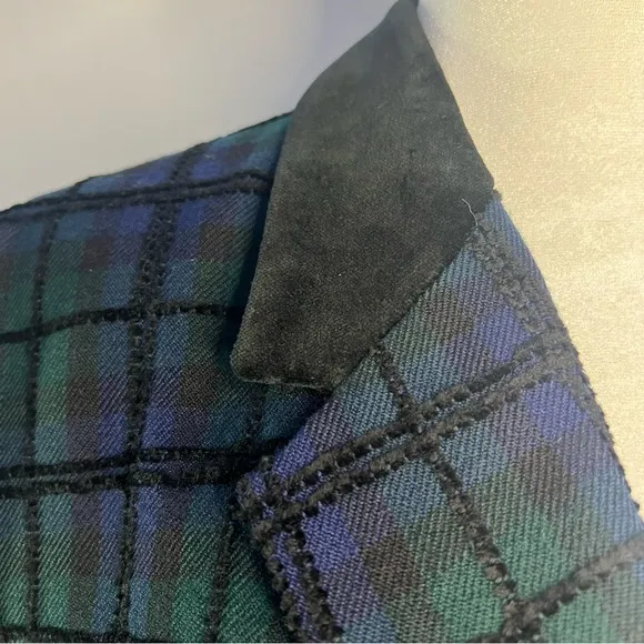 Vintage NEW PENDLETON Womens 14 Wool Blazer  Green Blue Black Plaid Tartan DA